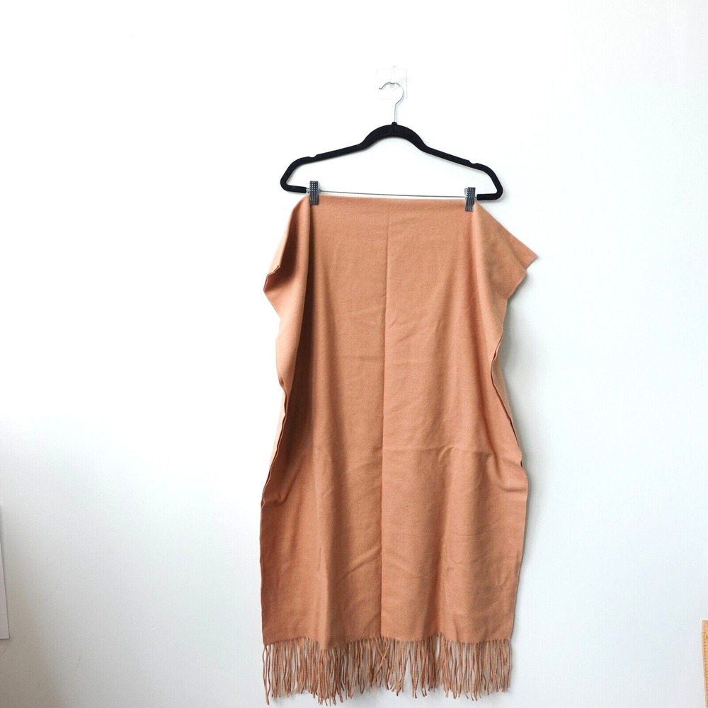 Camel Brown Scarf Winter Fringe Shawl Wrap Neutral Boho Scandi Tan Cozy MC MO